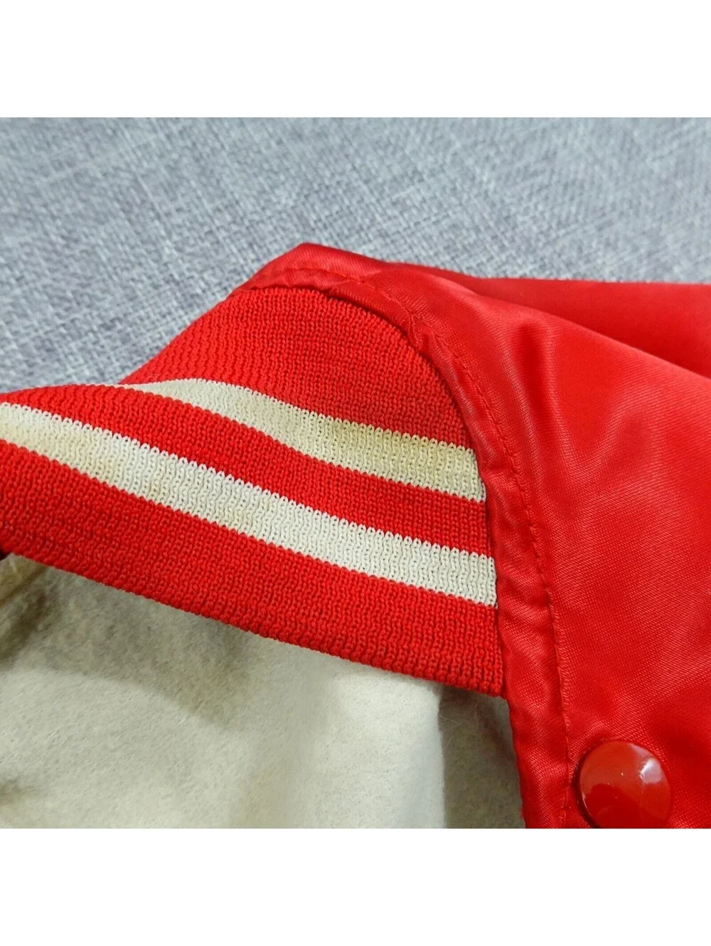 Vintage 80s Red Lightweight Jacket TGI Friday's Nylon Shell Acoba Lining